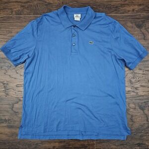 Lacoste Mens Size 7 XXL Blue Polo Shirt Casual Short Sleeve Preppy City Retro